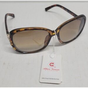 Allure Genesis Tortoise Shell Oversized Rhinestone Sunglasses F1535AGS NEW